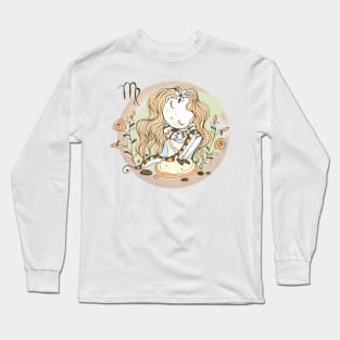 Zodiac Virgo Cute Kid Design Horoscope Gift Long Sleeve T-Shirt